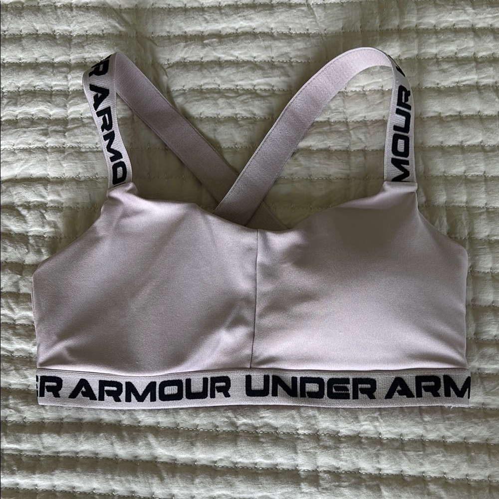Under Armour Light Pink Sports Bra Moisture-Wicking Compression